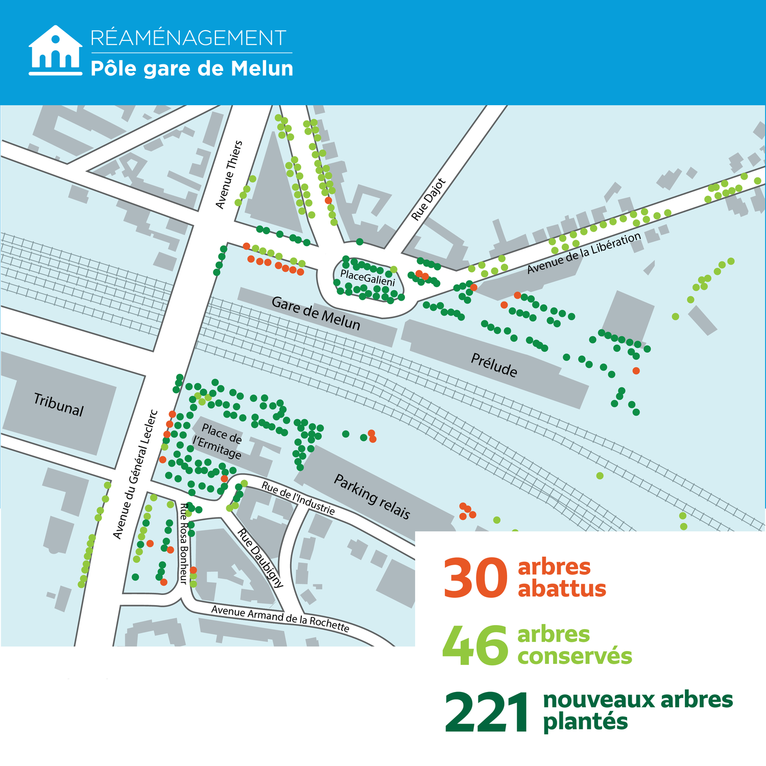 Vue d'ensemble du projet de végétalisation du pôle gare
